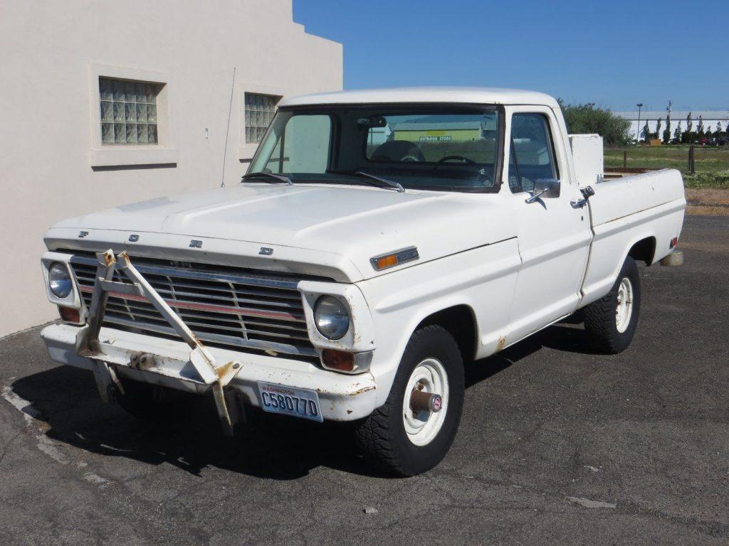 Snow plow 1968 Ford F 100 vintage truck