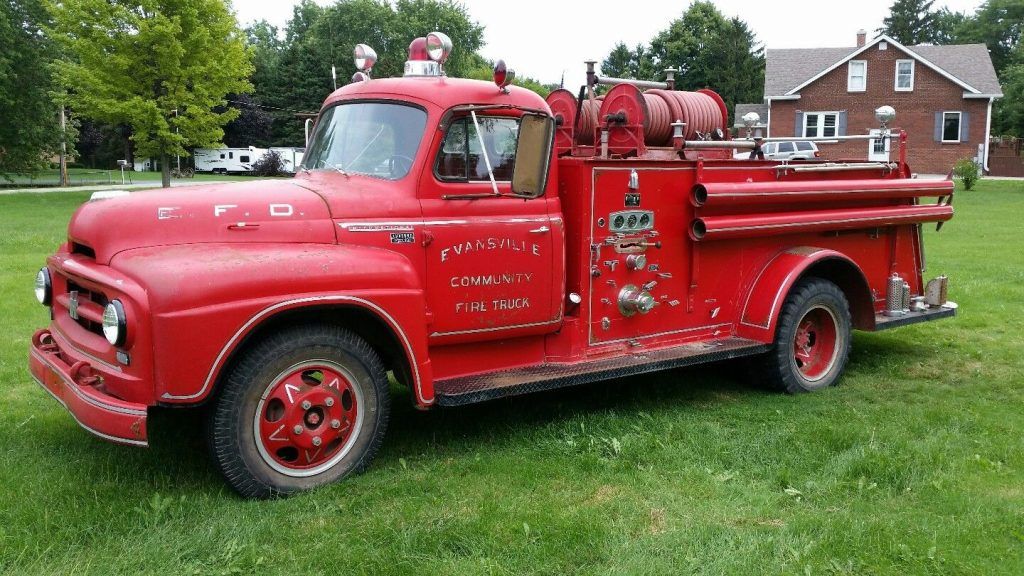 Fire truck 1955 International Harvester vintage truck