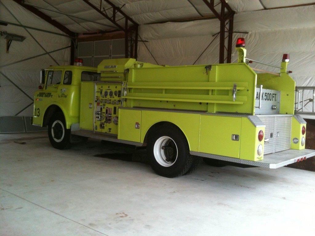 stored indoors 1976 Ford Fire truck vintage