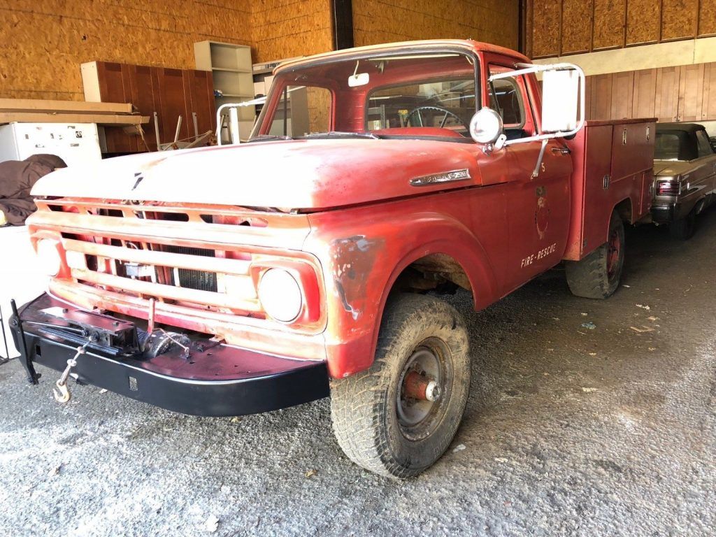 very rare 1961 Ford F250 4X4 fire truck vintage