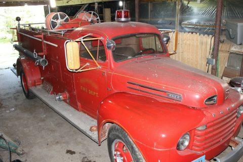 project 1950 Ford F7 fire truck vintage for sale