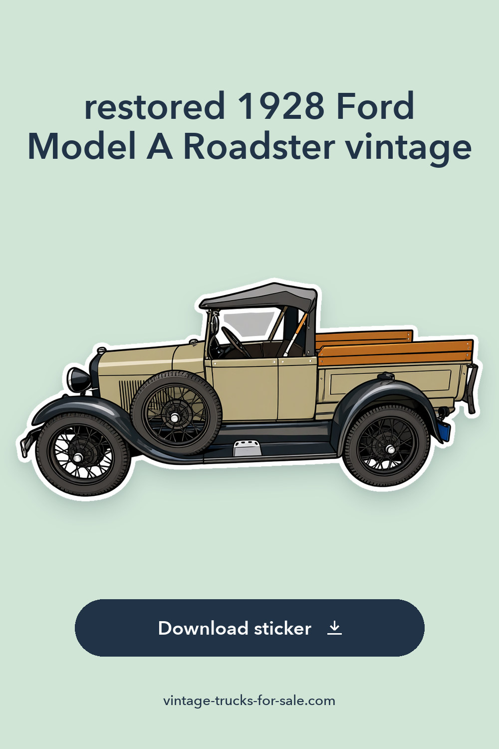restored 1928 Ford Model A Roadster vintage sticker preview