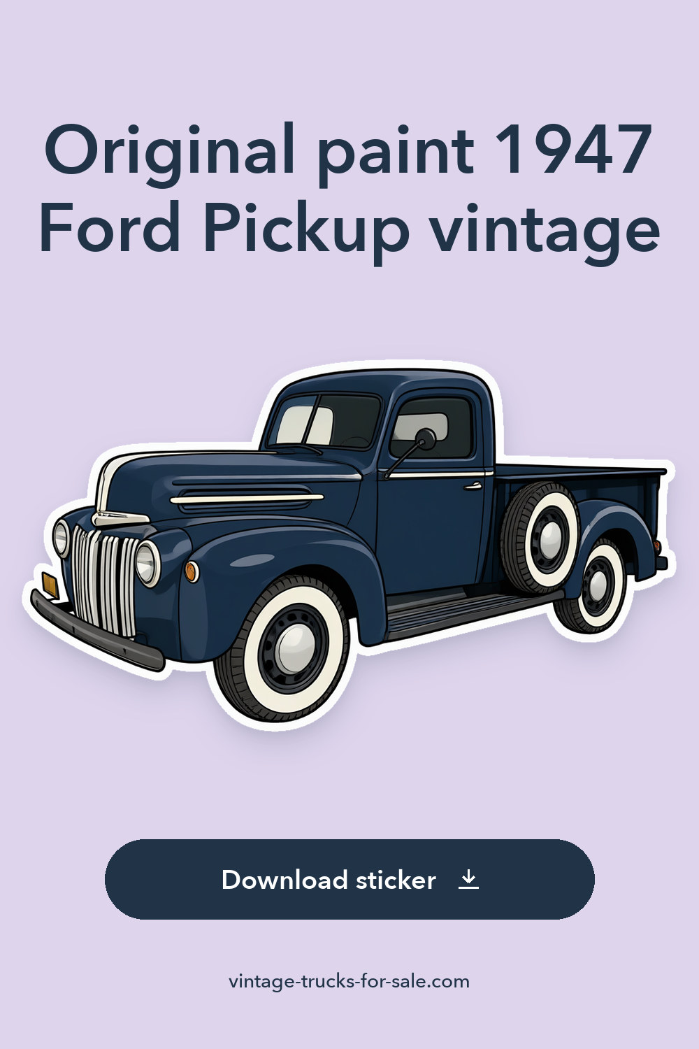 Original paint 1947 Ford Pickup vintage sticker preview
