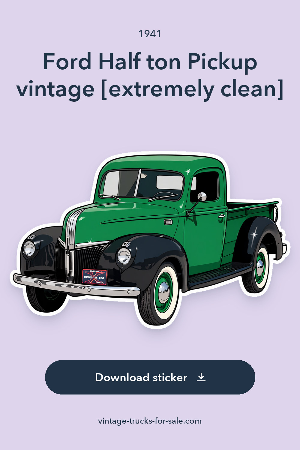 1941 Ford Half ton Pickup vintage [extremely clean] sticker preview