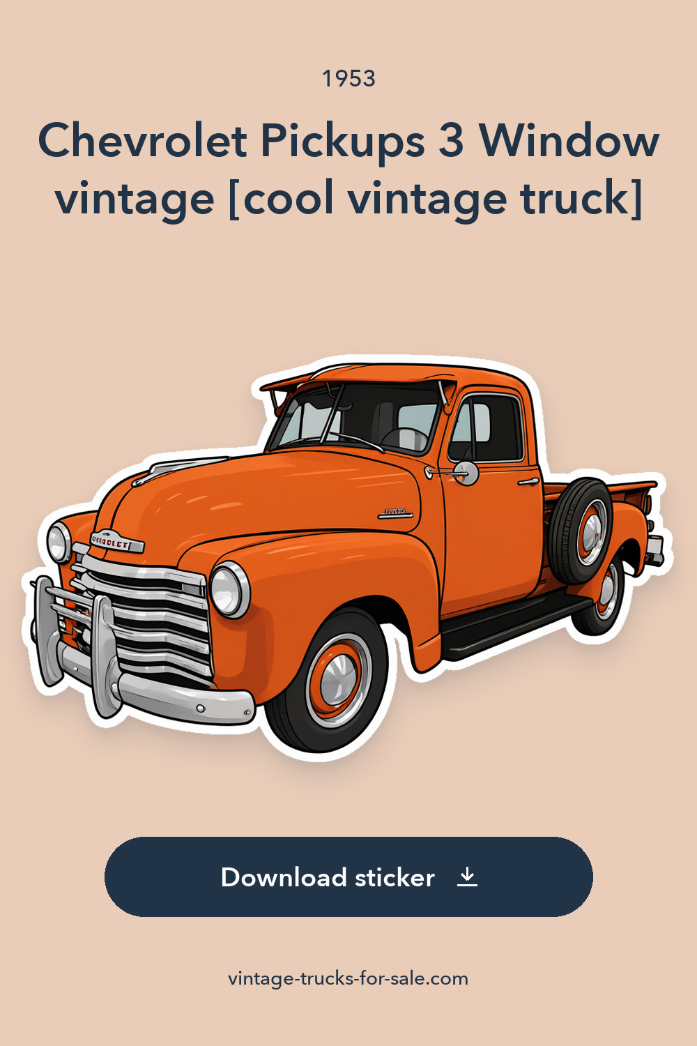 1953 Chevrolet Pickups 3 Window vintage [cool vintage truck] sticker preview