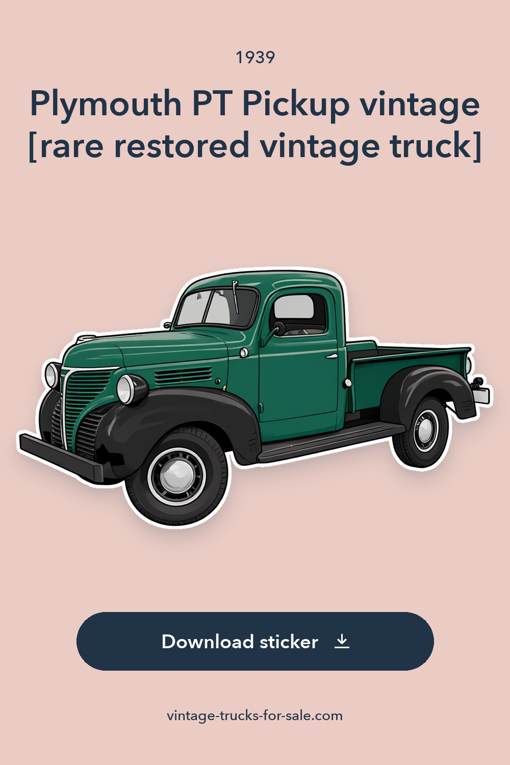 1939 Plymouth PT Pickup vintage [rare restored vintage truck] sticker preview