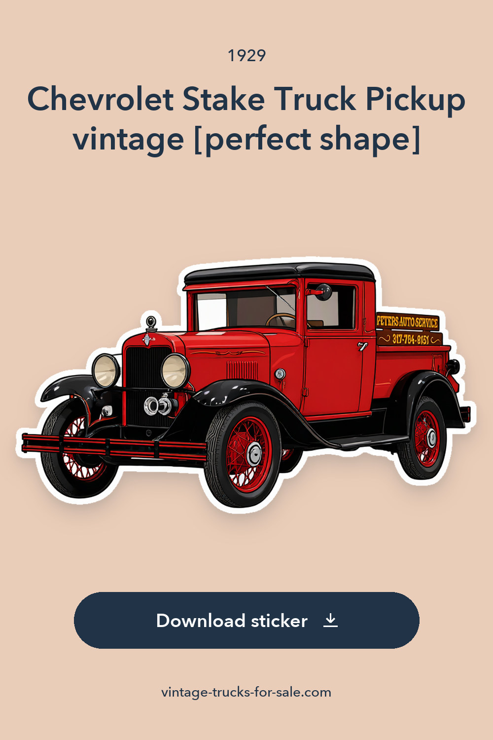 1929 Chevrolet Stake Truck Pickup vintage [perfect shape] sticker preview
