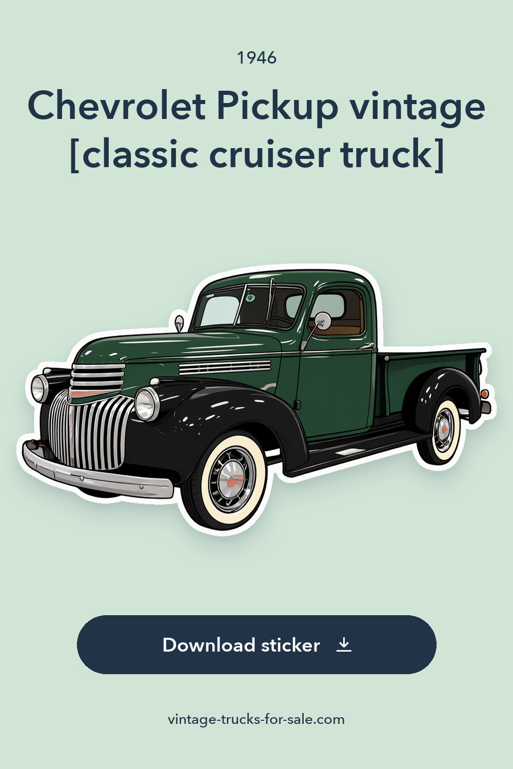 1946 Chevrolet Pickup vintage [classic cruiser truck] sticker preview