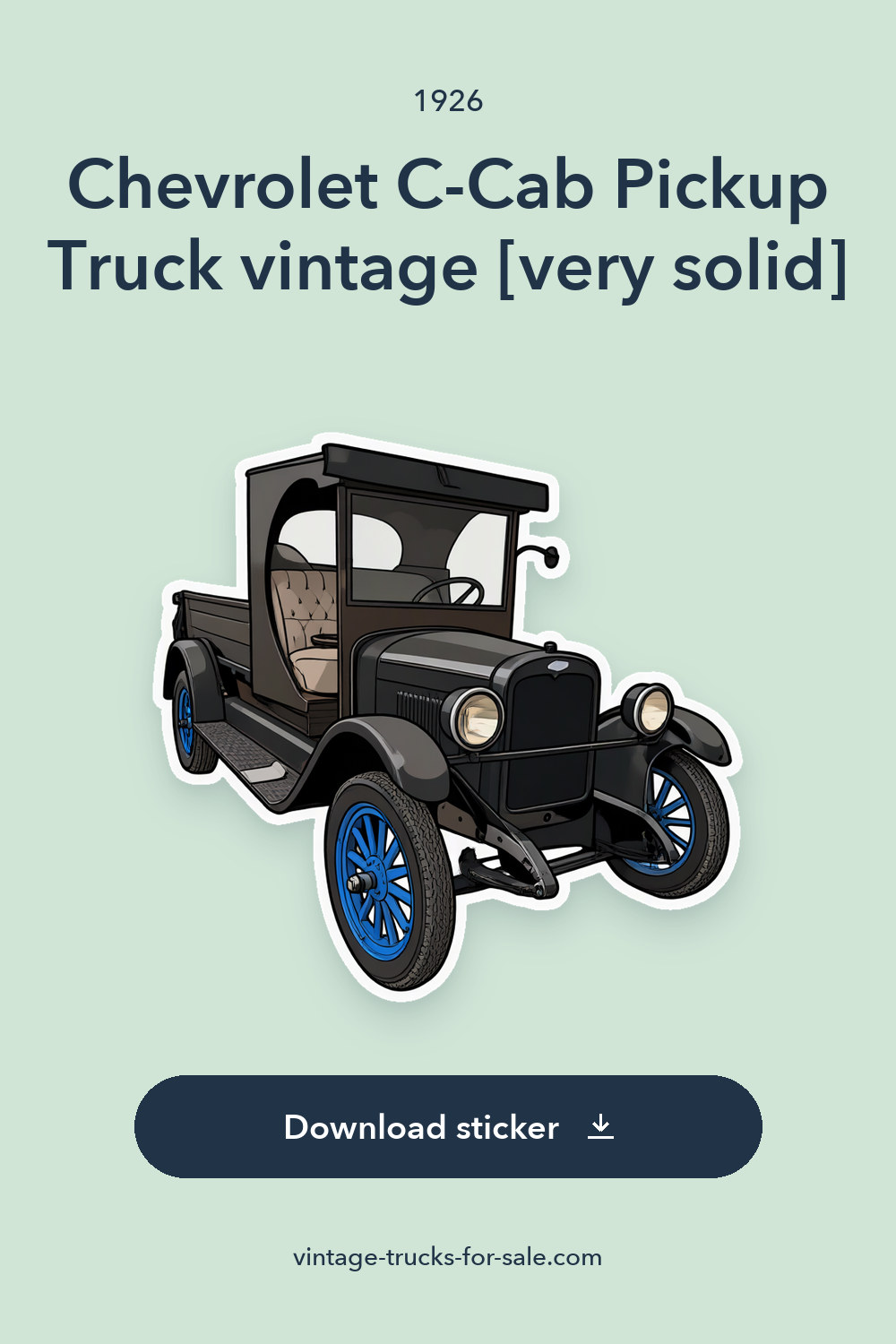 1926 Chevrolet C-Cab Pickup Truck vintage [very solid] sticker preview